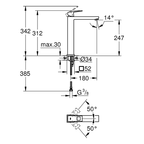 EUROCUBE Waschtischbatterie – Bild 3