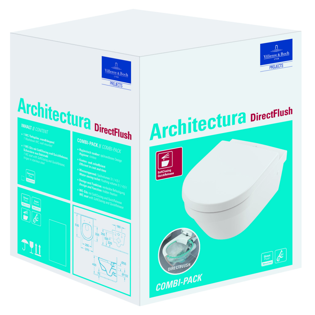 Architectura Combi Pack (verdeckte Befestigung), weiß/CeramicPlus