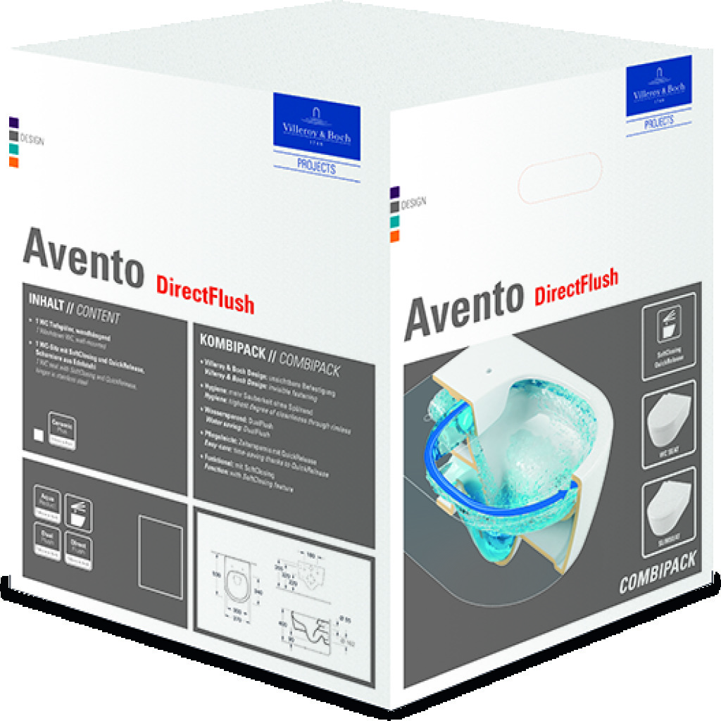Avento Combi Pack Tiefspül- WC DirectFlush, CeramicPlus