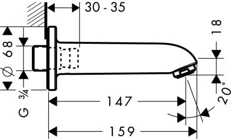 Wanneneinlauf TALIS E/S- Ausladung 147mm – Bild 3