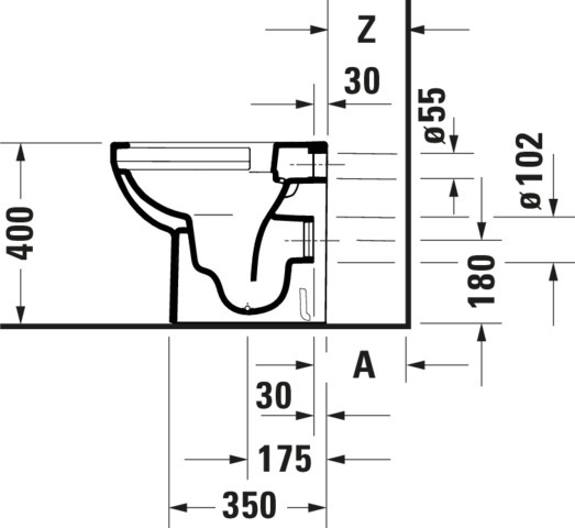 Duravit No.1 Stand- WC rimless, ohne WC Sitz